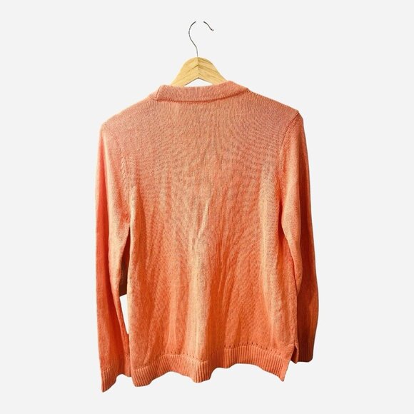 Chico’s Button Front Linen & Cotton Blend Cardigan Size Medium Sienna Rose NWT - Picture 2 of 9